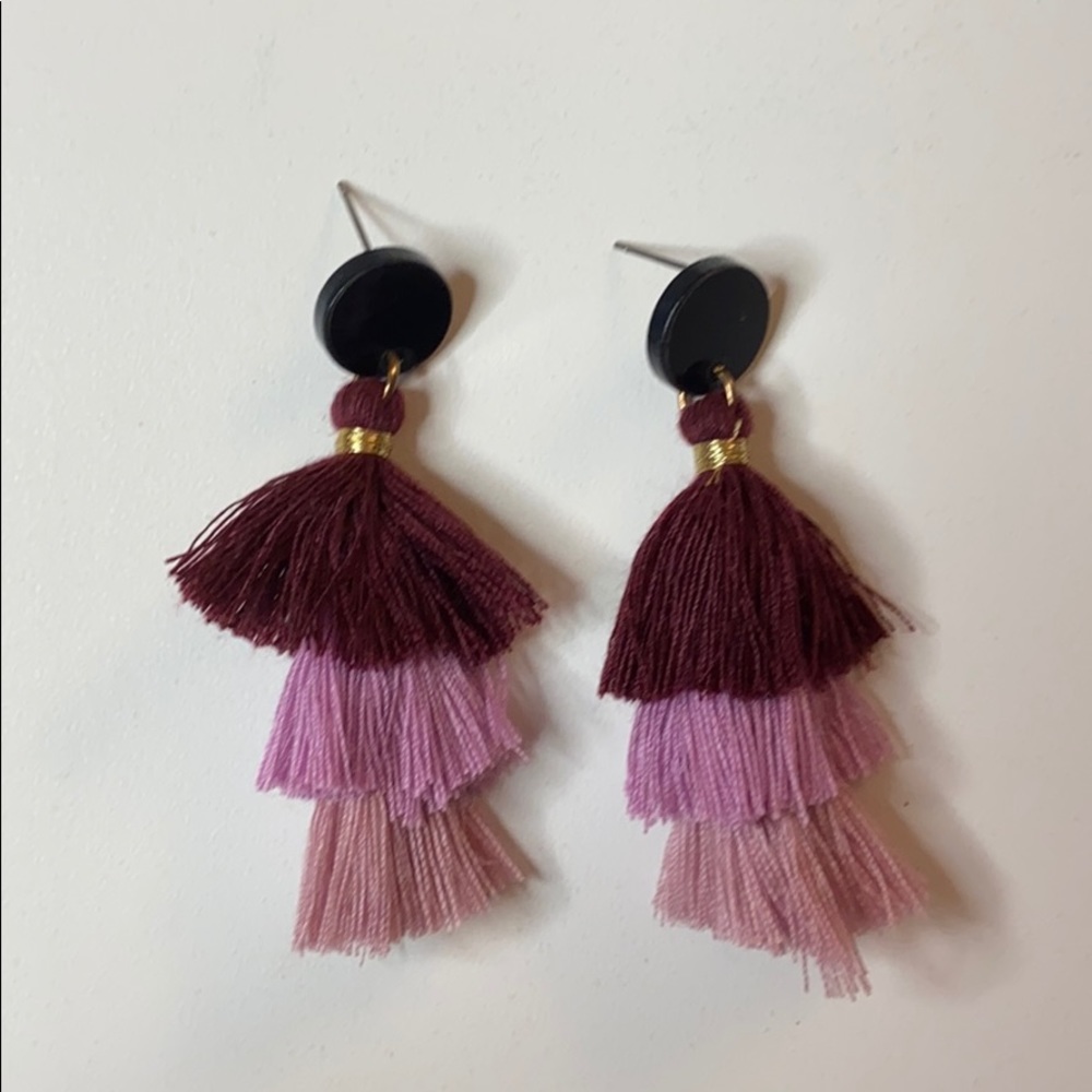 Purple tassel earrings inspired by bauble bar
